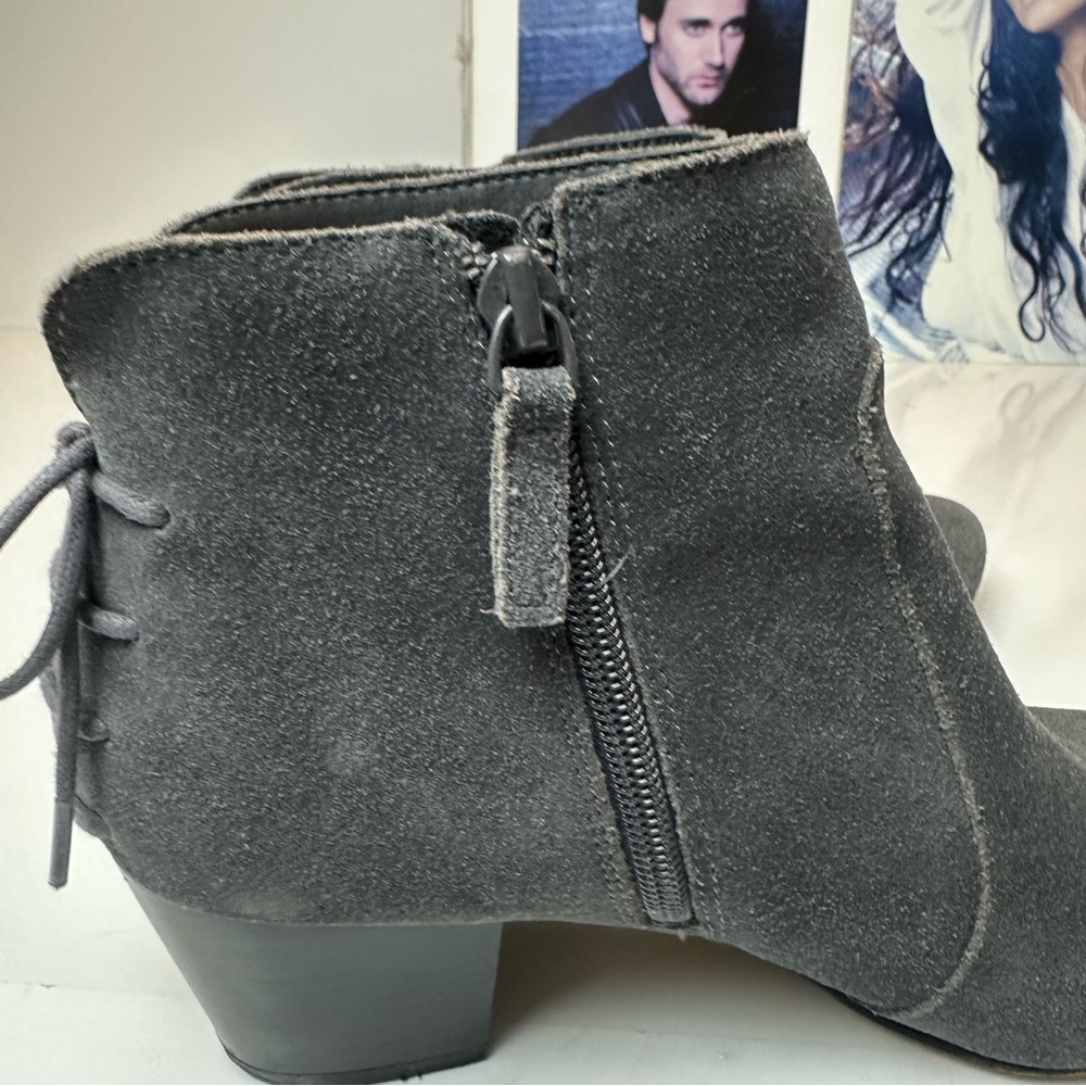 Tahari Gray Suede Ankle Boots | Block Heel · Neutral Capsule / Office Chic - Picture 5 of 11